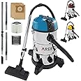 AREBOS Aspirapolvere industriale 1300 W | Aspirapolvere a secco e umido bidone 30 L | aspirapolvere auto | aspiratutto aspira