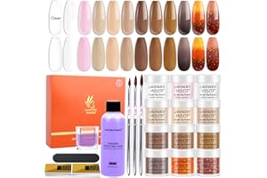 ‎LAVENDER VIOLETS Lavender Violets Acryl Nagelset, Acrylpulver für Nägel,Acrylic Liquid Set mit 12 Clear Nude Earth Farben Acrylic Powder Monomer Polymer für 3D French Nail Maniküre Extension Pinseln Carving N616