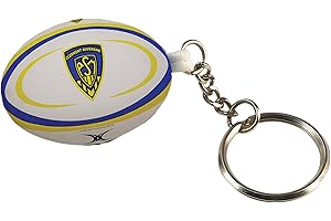 Gilbert - Ballon ASM Clermont-Ferrand Rugby Fan Merchandise Foam Blanc, Bleu, Jaune 1 Ballon-Clef 1 Set 1 Pièce