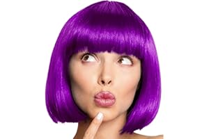 BALINCO Seksowna peruka boba na gow kabaretowa peruka boba na gow Charleston na karnawa i imprez - 13 KOLORÓW (fioletowy)