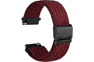WOCCI Flätade klockarmband i nylon med justerbart spänne, vävt sportigt loop-armband för män och kvinnor, bandbredd 18/19/20/21/22 mm