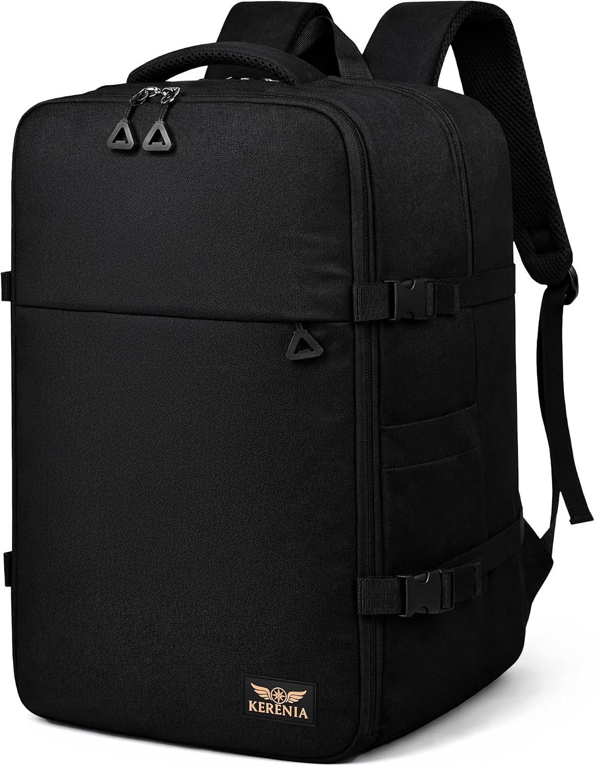 KERENIA - mochila cabina 40x30x20 24L Para Ryanair – equipaje de mano Bajo Asiento, mochila de viaje 40x30x20, Apertura 180º, Antirrobo, Compartimento portátil 15”, Banda Trolley, Diseñada en España.