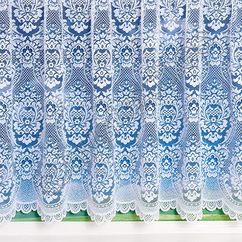 Mirabel - tendina a rete - in pizzo di Nottingham - attacco con passanti nascosti - 107 cm