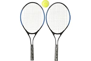 PSO Kids 2 Player Tennis Racquet Set Aluminium Metal Rackets & Ball Carrying Case