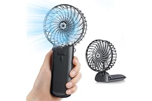 JATEKA Hand Fan Small Foldable USB Mini Fan Battery Chargeable 4 Speeds Portable Fan Rechargeable Table Fan Portable Fan for Office Outdoor Travel Camping Black