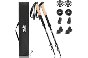 TME The Move Experience® Die Teleskop-Aluminium-Nordic-Walking-Stöcke mit Korkgriff - Ideal zum Wandern, Bergsport und Skifahren für Männer und Frauen. Ultraleichte und Faltbare Walkingstöcke.