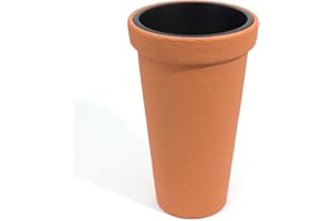 PROSPERPLAST Prosper Plast Plastic flower pot Classic Tower Massive for indoor and outdoor use, (17 Litre, Terracota)