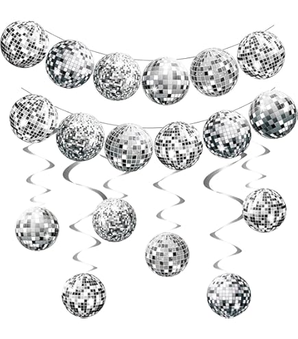 Seventies eighties disco thema hangende discobol decoratie geel 28 cm | Fun en Feest