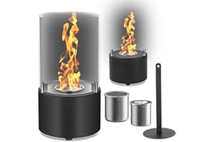 IMMEK Cheminée Bioéthanol，Cheminee de Table Interieur avec Chambre de Combustion, Cheminée de Table Ethanol, Décoration de Balcon, Décoration de Jardin Extérieure（Pas de Sac à poussière）