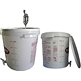 lilawelt24 Gärbehälter Gäreimer 30L für Bier oder Wein mit Ablasshahn und Gärröhrchen