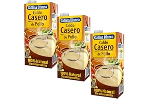 IBERICA FOOD Spanish Chicken Broth | Low Carb & Gluten Free| Clear Liquid Broth, not Chicken Stock Cubes, Powder or Concentrate Gallina Blanca Casero de Pollo| 3x 1L