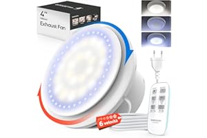 SBONNI Aspiratore Bagno 100mm, 11 Effetti Luminosi, 6 Velocità, 2 Direzioni Ventilatore, Estrattore Aria Silenzioso con Telecomando, Potente Ventola Aspirazione Bagno Cucina WC Garage Cantina