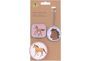 Lässig Set di ciondoli e toppe (3 pezzi) con chiusura a scatto/School Patches Set