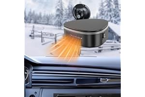 Towwoo Termoventilatore per Auto,2 in 1 Riscaldamento/Raffreddamento 12V 120W Termoventilatore per Parabrezza,Riscaldatore e Ventola Rotazione a 360 Gradi Sbrinatore Invernale,con Supporto a Ventosa