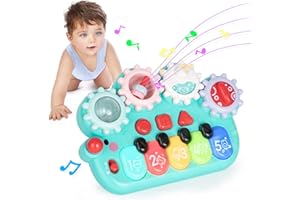 LTTEAOY Baby Music Toys for 6 Months Plus,Light Up Piano Keyboard for Kids 1/2/3 Year Old,Musical Sensory Sound Preschool Educational Toys for Infant 12 Months Boys with Animal Sound 1st Birthday Gift-Green