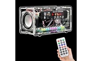 VAPOURD Soldering Practice Kits, FM Radio Kit, DIY Bluetooth Speaker Kit, Electronic Project Kits for Adults, Mini Home Sound Amplifier Kit with Digital Display (Transparent)