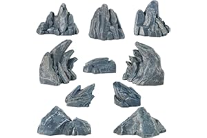 GW BOX GWBox 10Pcs Fake Miniature Rockery Diorama Rocks Bonsai Ornament Accessories Miniature Stone for Diorama Supplies Miniature Terrain Fairy Garden Zen Garden Accessories Terrarium Decor Fish Tank Decora