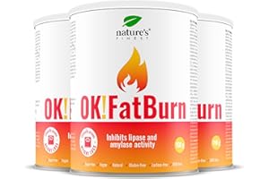 ‎NATURE'S FINEST BY NUTRISSLIM Nature's Finest by Nutrisslim OK!FatBurn mit ID-alG™ & L-Carnitin - Effektiver Kohlenhydratblocker & Fettverbrenner für Gewichtsmanagement - Mit L-Tyrosin & Vitamin C - 450 g fur 45 tage - Vegan
