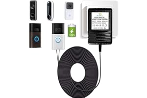 XZGM Türklingel-Transformator, 24 V 500 mA Video-Türklingel-Netzteil für Ring Video Doorbell, Ring Video Doorbell Pro und Ring Video Doorbell 2, kompatibel mit Nest Hello Doorbell (5M Verlängerungskabel）