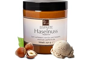 ‎EIS PERFECTO Haselnusspaste "Mediterran" │Feinster nussiger Genuss aus dem Mittelmeerraum │ MEGA GESCHMACK │ Pimpe deine Eis, Desserts, Getränke uvm mit einer extra Portion Geschmack auf │ Inhalt 250 g