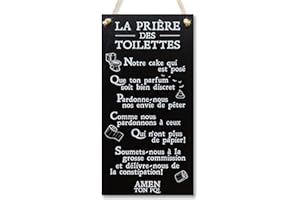 CARISPIBET La prière des toilettes | enseignes pour la maison plaque décoratif de salle de bain décor d'interieurs 30 x 15 cm
