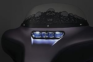 Kuryakyn 5056 Front Fairing Vent Accent LED Light Kit for 2014-18 Harley-Davidson Motorcycles, Gloss Black