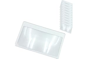 THORANI 10 Stück Taschenlupen im Kreditkartenformat - Kleine Kartenlupe mit 3-facher Vergrößerung, Ultra dünn, biegsam und bruchsicher