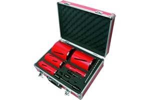 DART Red Ten DCD Spiro 5-Piece Diamond Core Drill Bit Set - Dry Use Core Drill Bit Kit - Diamond Drill Bit Set for Home Improvement Power Tools
