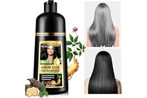FSLHCY Hair Dye Shampoo 3 en 1, 500ML Champu Tinte Canas para el cabello, Coloración del cabello, Color de larga duración para hombres y mujeres (Negro)