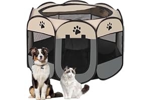 Lighterday Cucciolo Portatile che Corre,Box per Cane da Corsa Stabile Guscio Gatto Pieghevole,Cane Elastico in Tessuto Oxford Impermeabile,Cane Gabbia Per Gatto,Cane,Caneconiglio(Grigio,S,8)