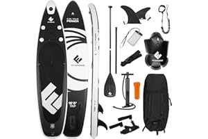 FitEngine SUP Allrounder/Racer/Junior 8' - 12'' | Set completo per tavola da stand-up paddle, con borsa acqua repellente, cover per cellulare e altro. | Qualità Drop-Stitch del marchio SUP più forte