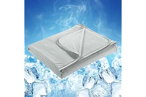 Luxear Cooling Blanket for Night Sweats, Arc-Chill 3.0 Cooling Fiber Q-Max 0.5 Lightweight Summer blankets Double-sided Cool Throw Blanket, Cool Blanket for Sofa Double Bed or Travel Gray 200x220cm