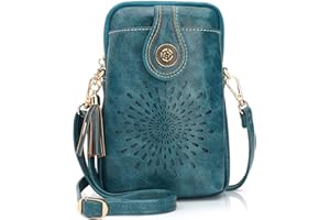APHISON Designer Phone Bags for Women Crossbody, Sunflower Tassel Vegan Leather Crossbody Mobile Phone Bag, Small Crossbody Bags for Women Phone Purse Up to 6.7 inches with Adjustable Long Strap