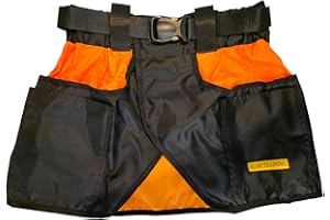 EQ K9 EXTRA QUALITY K9 TRAINING EQ K9 Dog Handler Skirt with Multiple Pockets for Toys, Treats, Dog Training Equipment, Dog Trainer Belt, Dog Walking Pants, Best for Agility, Sport, Schutzhund, Water Resistant (Black/Orange)