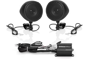 BOSS Audio Systems Sistema de altavoces Bluetooth MCBK420B:amplificador compacto de clase D, altavoces resistentes a la intemperie de 3 pulgadas,ideal para usar con vehículos todo terreno/motocicletas