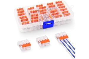 TAIHOBO Connecteur Electrique Rapide 3 Entrées, 30 Pièces Cosses et Kits, Dominos Électriques Ignifuge en PC et Laiton, Domino Electrique 0,14 à 4 mm², pour Installation Électrique
