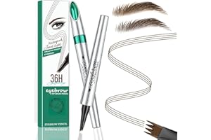 RUICEN Eyebrow Pencil- Microblading Eyebrow Pen For All Day Wear Waterproof Eyebrow Pencil for Women with 4 Fork Tip for Natural Looking Hair-Like Defined Eyebrows, Eyebrow Pen, Eyebrow Pencil Dark Brown