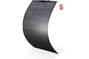 ALLPOWERS SF100 100W Flexible Solar Panel with IP68 Waterproofing ETFE Photovoltaic Solar Module, 24V/12V Off-Grid Semi-Flexible Mono Solar Panel for Roof RV Motorhome Boat Cabin Van Uneven Surfaces