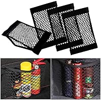 UIHOL Kofferraum Netztasche (4 Stück Universal KFZ Netztasche mit Klettverschluss Autositz Kofferraumnetz Kofferraum…