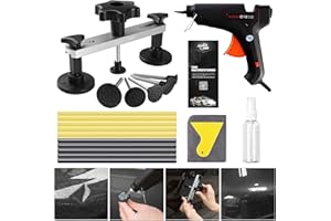 Fly5D Paintless Dent Repair Kit, Car Dent Puller Kit, Auto Body Dent Repair Kit with Bridge Dent Puller, Glue Gun and Glue Sticks, for Auto Dent Removal, Minor Dent and Deep Dent Removal