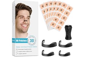 YALISITE Cerotti Nasali Magnetici,60 Pièces Dilatatore Nasale Magnetico,Nose Strips Magnetic Anti-Ronflement Améliorent la Respiration et Améliorent la Qualité du Sommeil (Nero)