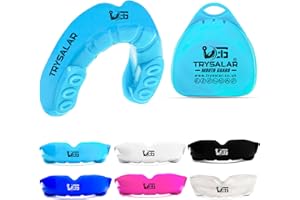 TrySalar Boxing Mouth Guard Men Adult Youth Junior Moldable Rughby Sports Slim Fit Cooking Biting Gum Guard with Box MMA Hockey Basketball Muay
