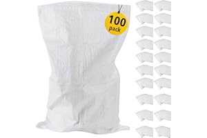 GBBSAFETY Woven Rubble Builder Sacks, Heavy Duty Builders Bags | White, Polypropylene, 20’’ x 30’’/50cm x 75cm | Garden Waste Bags, Large Industrial Sack, Sand Bags (100-Pack)