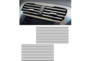 Flaconi 20PCS car trim,car interior trim strip,Car Air Conditioner Vent Trim Decoration Strip,Car Air Conditioner Vent Outlet Strip,Car Interior Moulding Trim for Straight Air Vent Outlet(Silver)