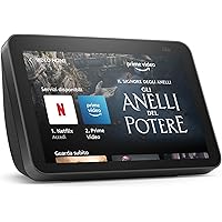 Echo Show 8 (2ª generazione, modello 2021) | Schermo intelligente HD con Alexa e telecamera da 13 MP | Antracite