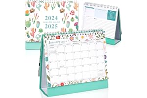 DEEPTON 2024-2025 Desk Calendar 2024 uk, 18 Months Desktop Calendar 2024 uk for Daily Organisation, Desk Calendar 2024 Flip Over with Monthly Planner, Desktop Calendars & Supplies Month to View