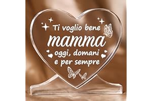 NIYEWSOR Regalo Mamma, Regalo Mamma Compleanno, Regali Mamma Cuore Acrilico Targhe Decorativo, Idee Regalo Mamma, Festa della Mamma Natale Regali per Mamma da Figlia Figlio