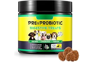 Probiotika för Hundar - Probiotika för Hundar för Tarmhälsa och Digestion, Alla Ålder och Raser, 120 Tuggbara Probiotika, Smak Anka