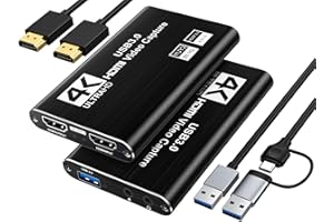 XIIXMASK Tarjeta de captura de video, tarjeta de captura de bucle HDMI USB 3.0, captura de juegos 1080P 60FPS para PS5/cámara/PC/transmisión