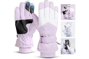 GEEKEO Guantes Termicos Invierno Mujer y Hombre, Impermeables Guantes de Esquí Antideslizantes a Prueba de Viento Guantes Pantalla Táctil, Guantes Nieve Frio Extremo Esquí Snowboard y Bicicleta